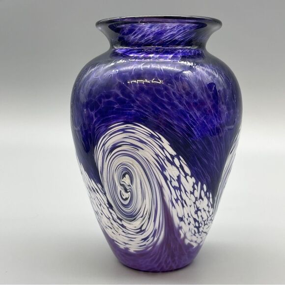 George Averbeck Art Glass Vase Signed 2008 Fire on the Mountain Studios - Picture 8 of 15